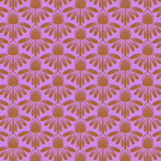 Indelible by Anna Maria Textiles Coneflowers Taffy fabric with pink and brown floral pattern for quilting