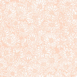 Indelible Soft Creamsicle Mums floral fabric by Anna Maria Textiles in soft pastel orange tones