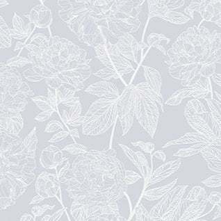 Indelible Soft Wing Peony fabric with delicate floral design by Anna Maria Textiles for quilting and patchwork