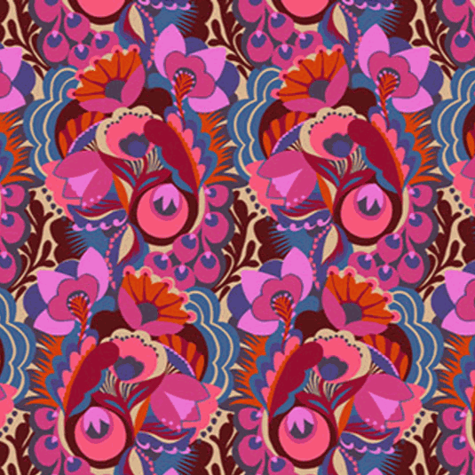 Shooting Star by Anna Maria Textiles vibrant baroque floral fabric pattern for quilting and crafts