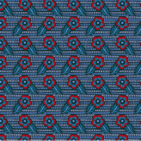 Shooting Star fabric by Anna Maria Textiles indigo woodcarving floral pattern