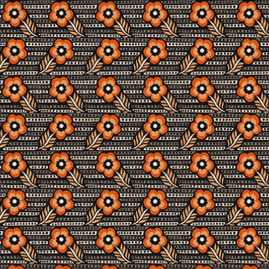 Shooting Star fabric by Anna Maria Textiles with black woodcarving floral pattern sold in half-yard increments