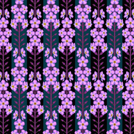 Iconic by Anna Maria floral Forgetmenot pattern fabric in indigo by Northcott Fabrics