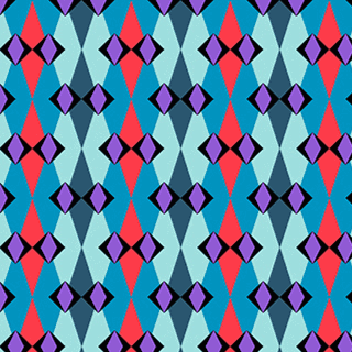 Jumpstart Fractal Berry fabric by Anna Maria Parry for Northcott Fabrics with vibrant geometric berry pattern in blue, purple, and red tones