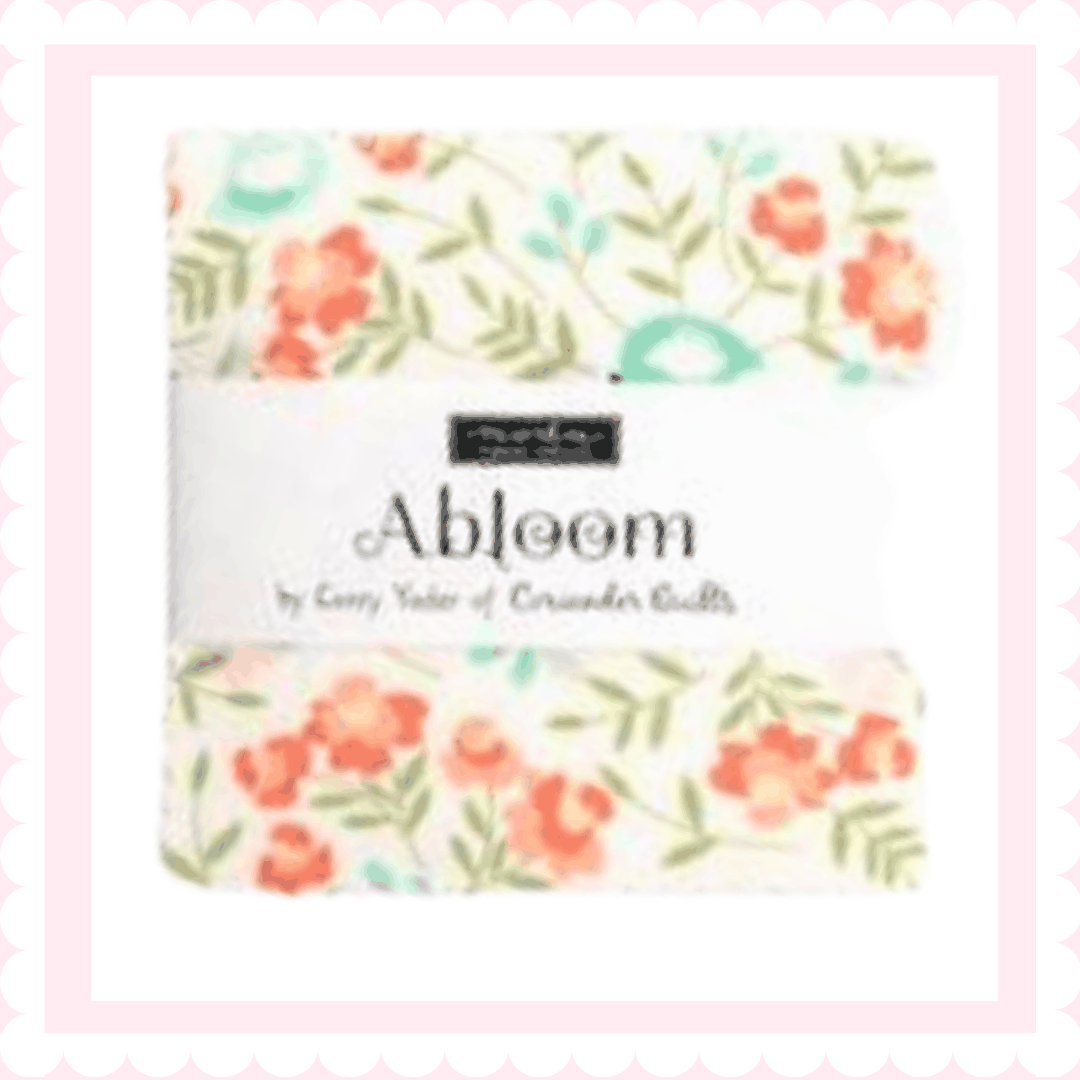 Abloom Mini Charm Pack by Corey Yoder featuring floral Moda Fabrics precut squares for quilting projects