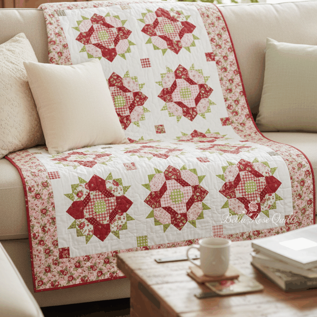 Mary Rose Quilt Kit with Petals & Polka Dots fabric, 70" x 88.5", pre-order for April 2026 delivery