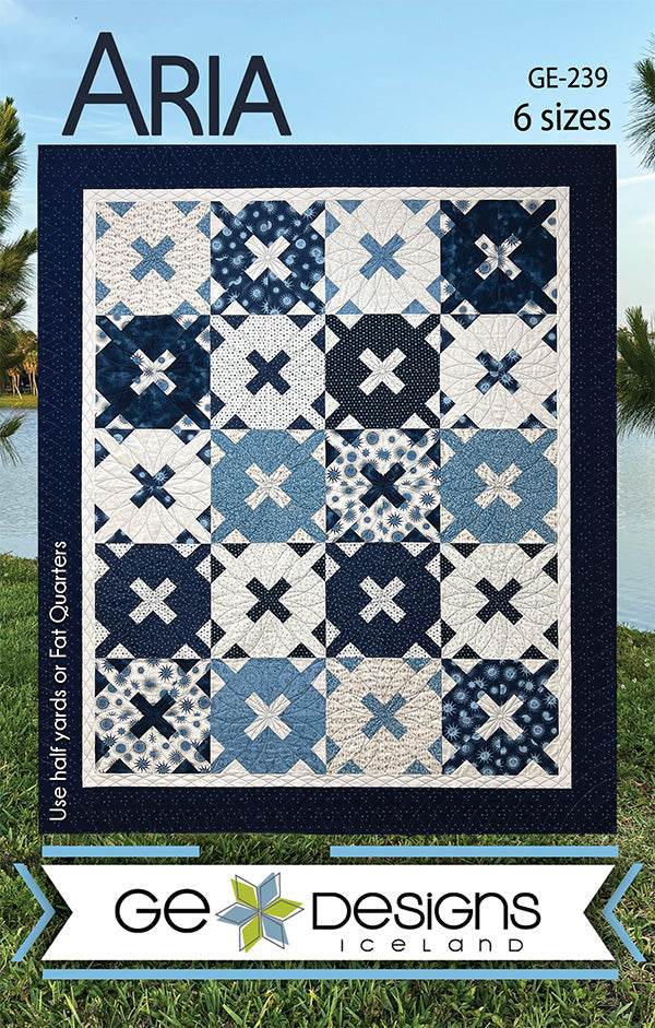 Aria pattern quilt with geometric curved illusion design in multiple color options