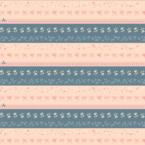 Mademoiselle Coquette Bound fabric by Patty Basemi featuring soft pastel florals and vintage motifs for elegant sewing projects