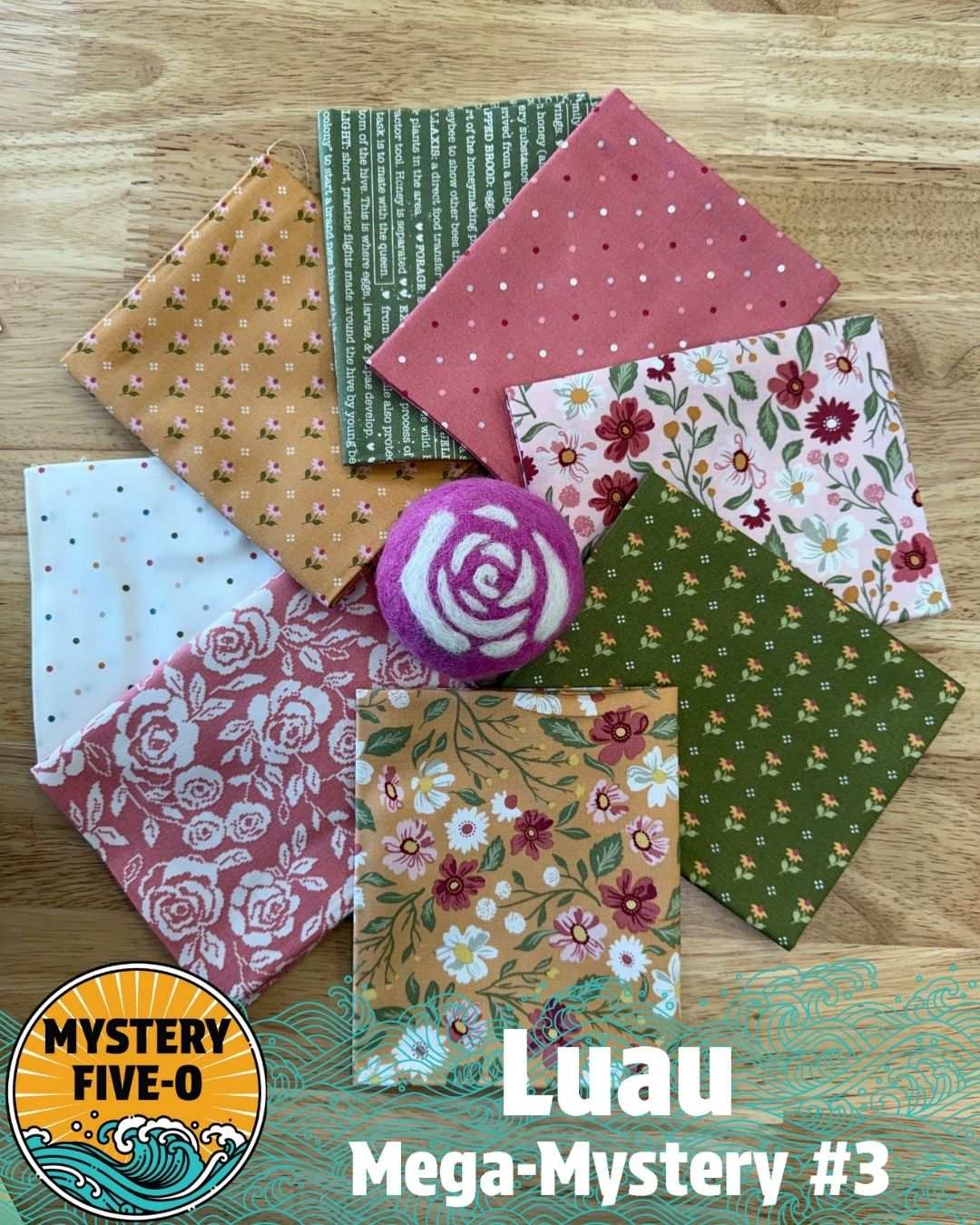 M50 Luau Kit 3 quilt fabric bundle with binding and backing options curated by Bella Rose Quilts