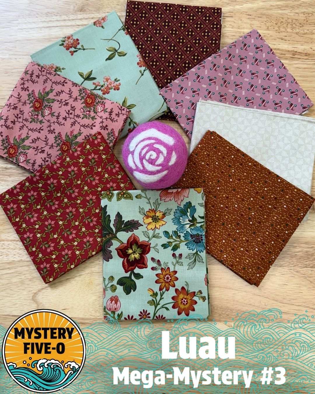 M50 Luau Kit quilt fabric bundle with binding and backing options by Bella Rose Quilts
