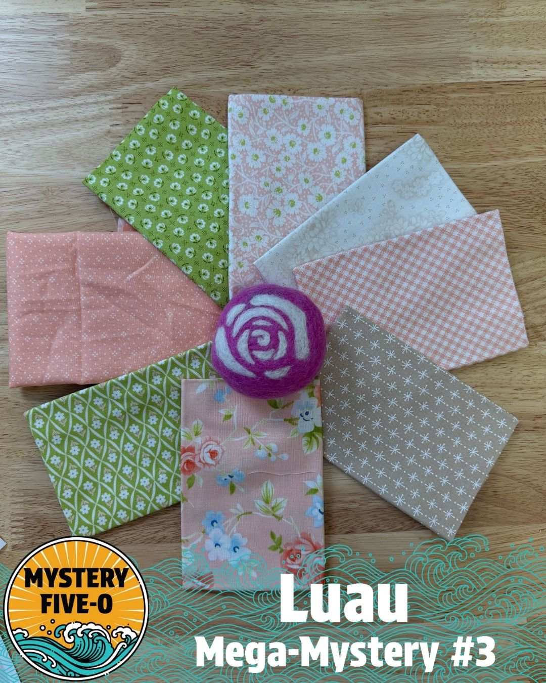 M50 Luau Kit quilt fabric bundle with binding and backing options by Bella Rose Quilts