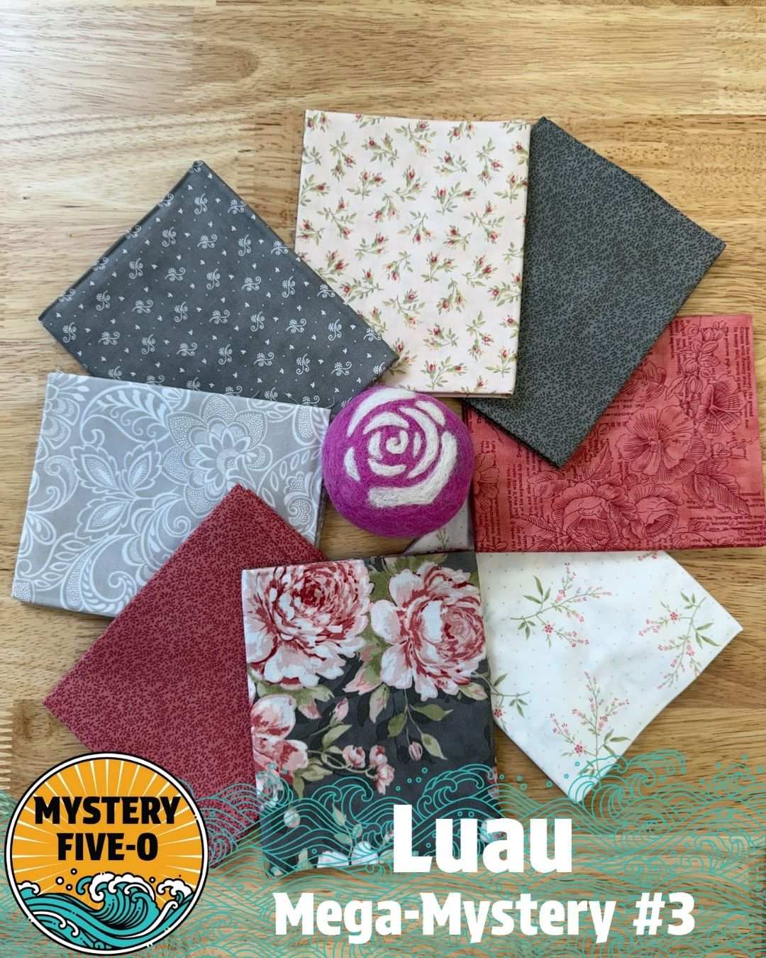 M50 Luau Kit quilt fabric bundle with binding and backing options curated by Bella Rose Quilts