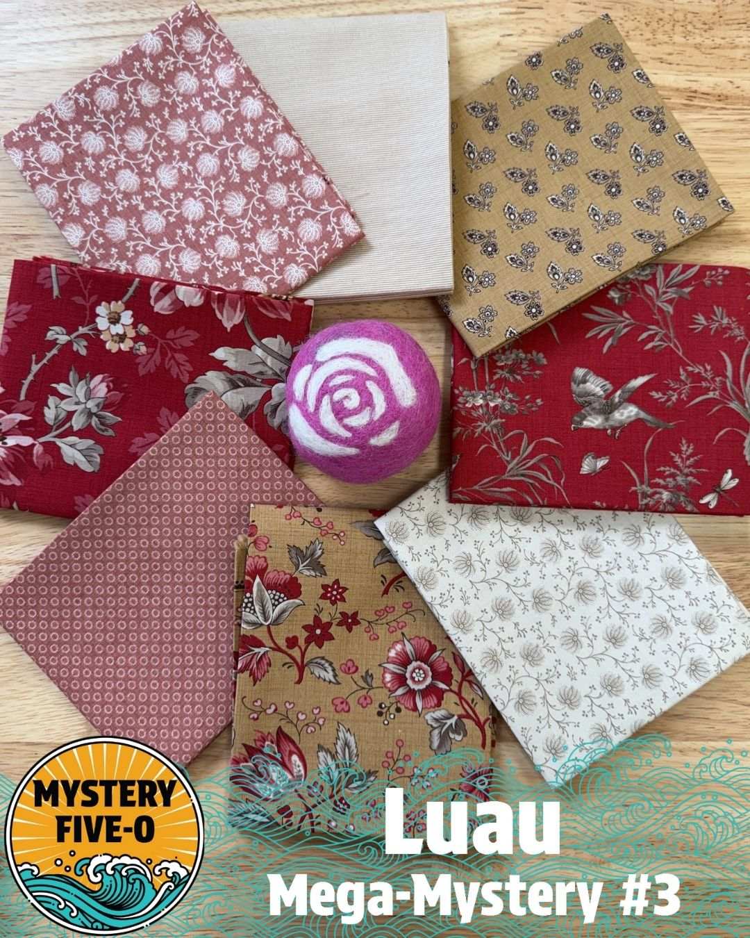 M50 Luau Kit quilt fabric bundle curated by Bella Rose Quilts with front, binding, and optional backing fabric
