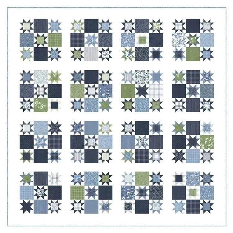 Hideaway Quilt Kit Nantucket Summer fabric pattern 63 inch quilt top and binding design