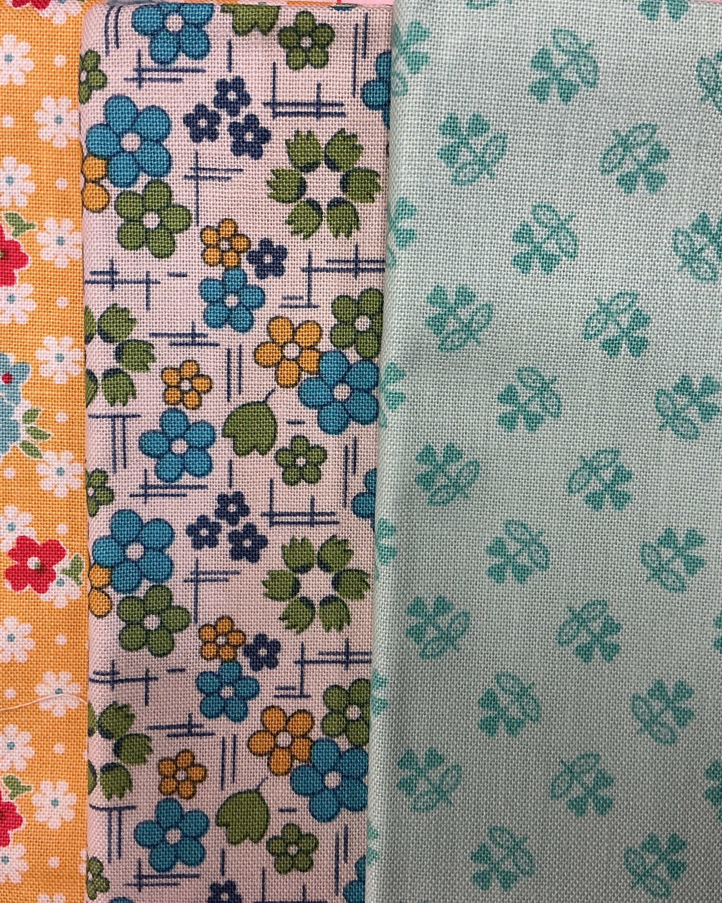 4 Yard Quilt Bundle fabric pieces with floral and plaid patterns for quilting projects