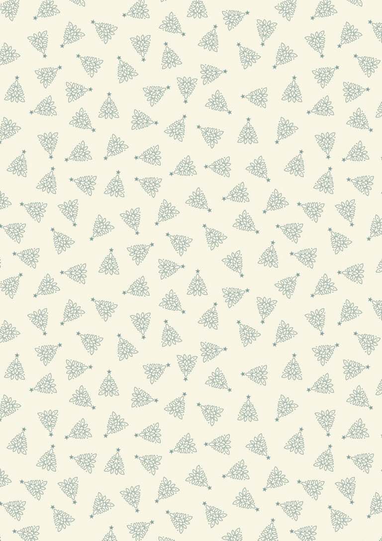 Celtic Christmas fabric with Celtic trees on cream by Lewis & Irene, festive Highland-inspired design