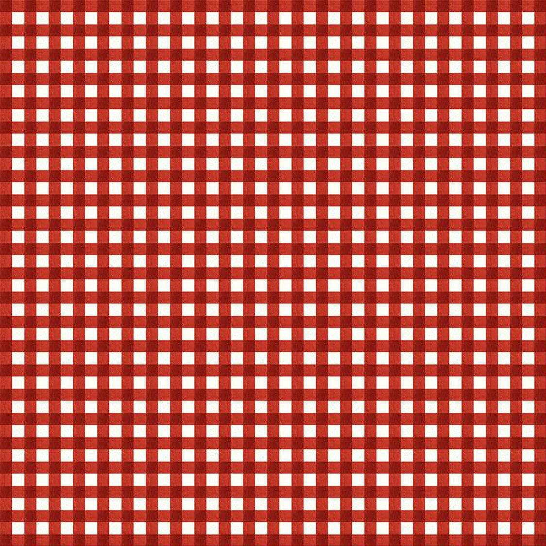 Charming Christmas Gingham red and white check fabric by Kelsey Carlson for Riley Blake Designs