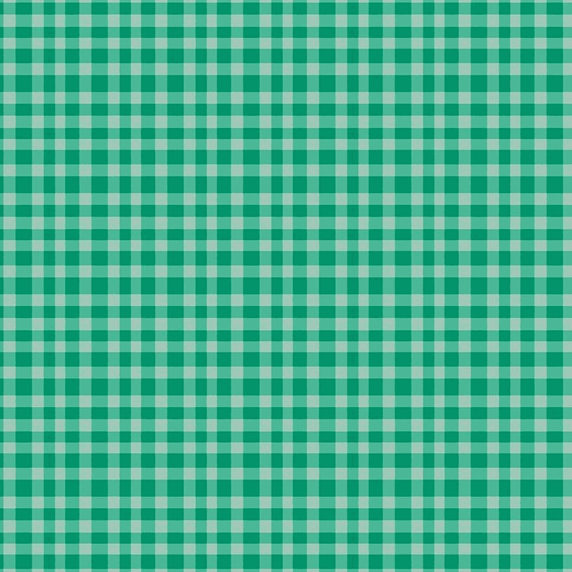 Hand made green gingham fabric by Amber Kemp-Gerstel for Riley Blake Designs in 1/2 yard increments