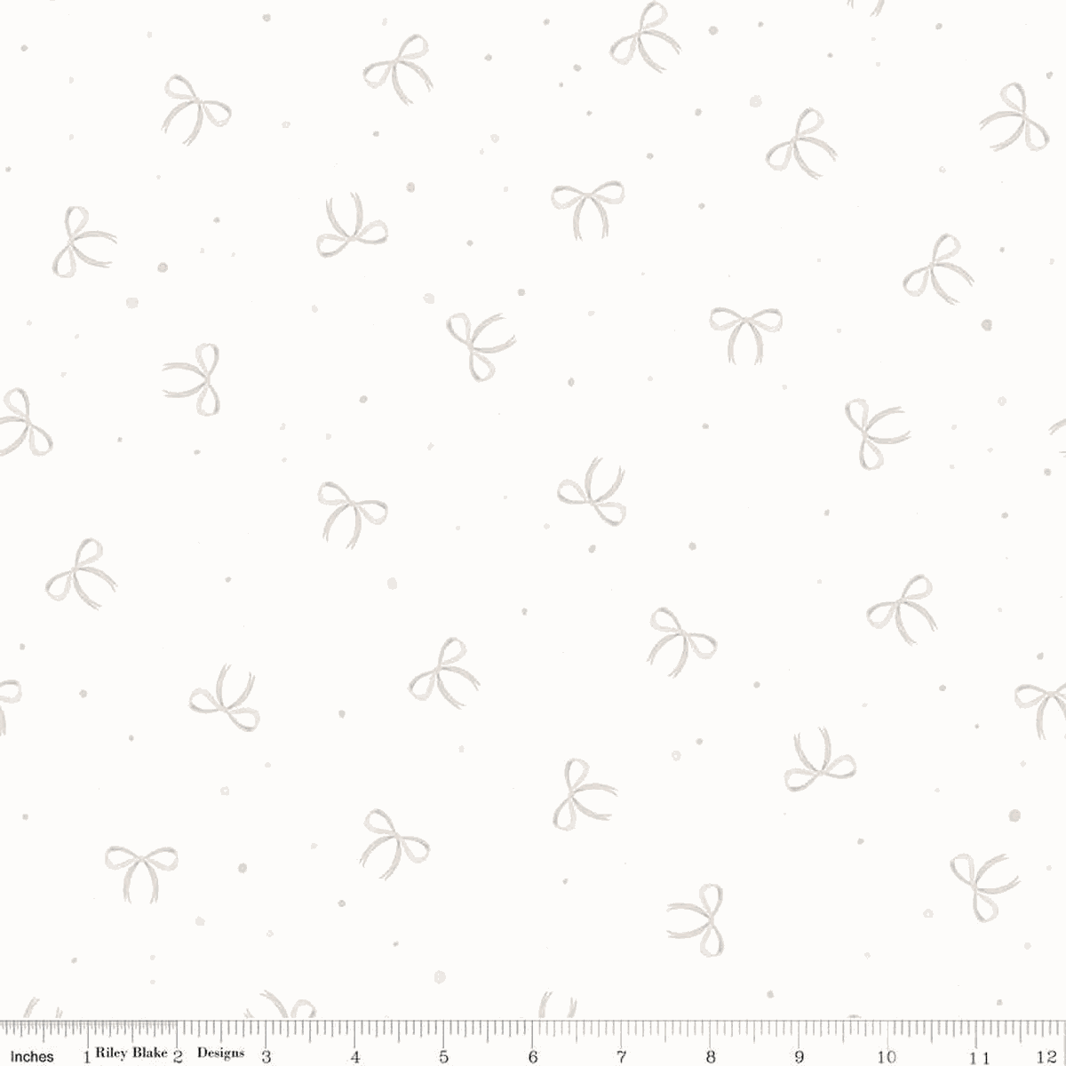 Hush Hush 5 fabric with soft neutral bows and dots by Riley Blake Designs