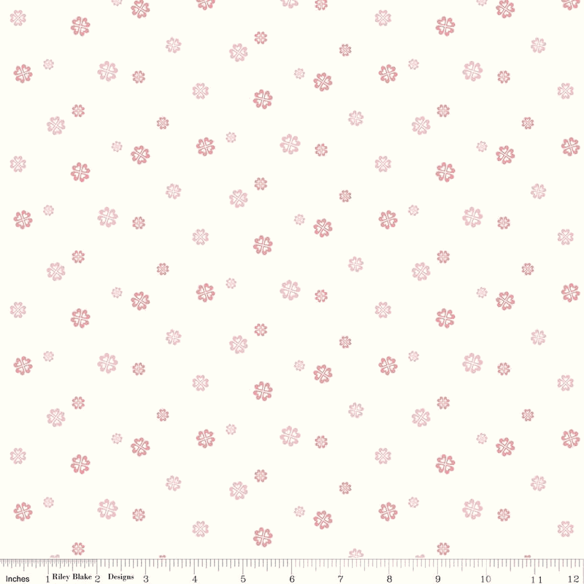 Hush Hush 5 fabric with soft pink floral motifs on white background by Riley Blake Designs