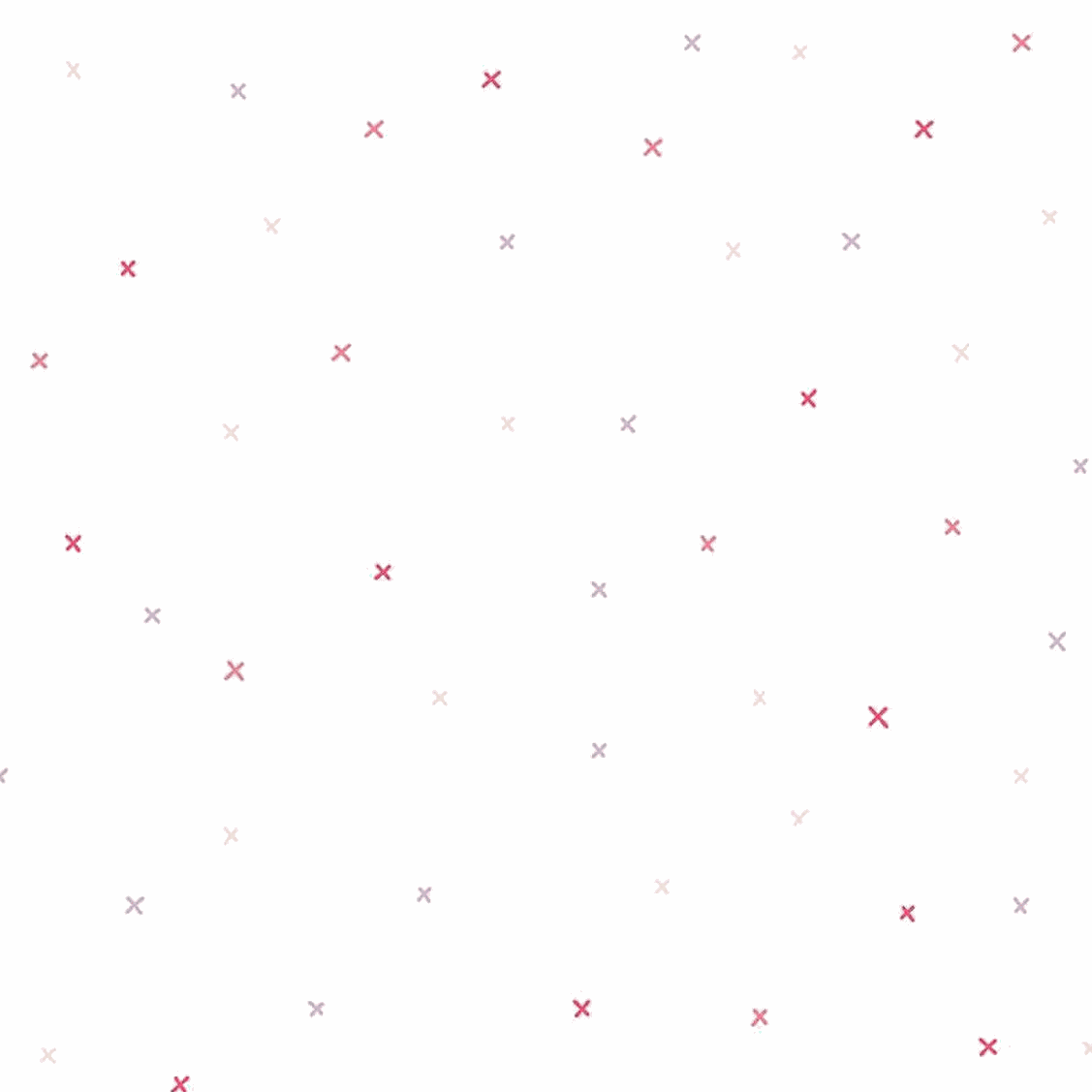 Hush Hush 5 fabric with small multicolor crossed motifs on white background by Riley Blake Designs