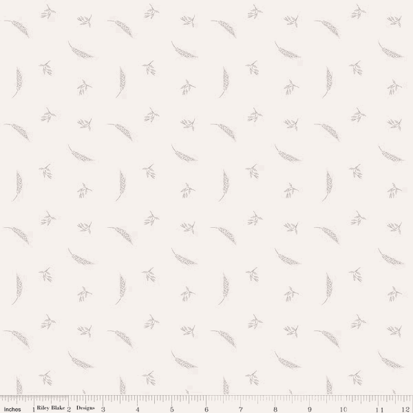 Hush Hush 5 Prairie Grain fabric by Riley Blake Designs with soft neutral whimsical motifs for quilting and home decor