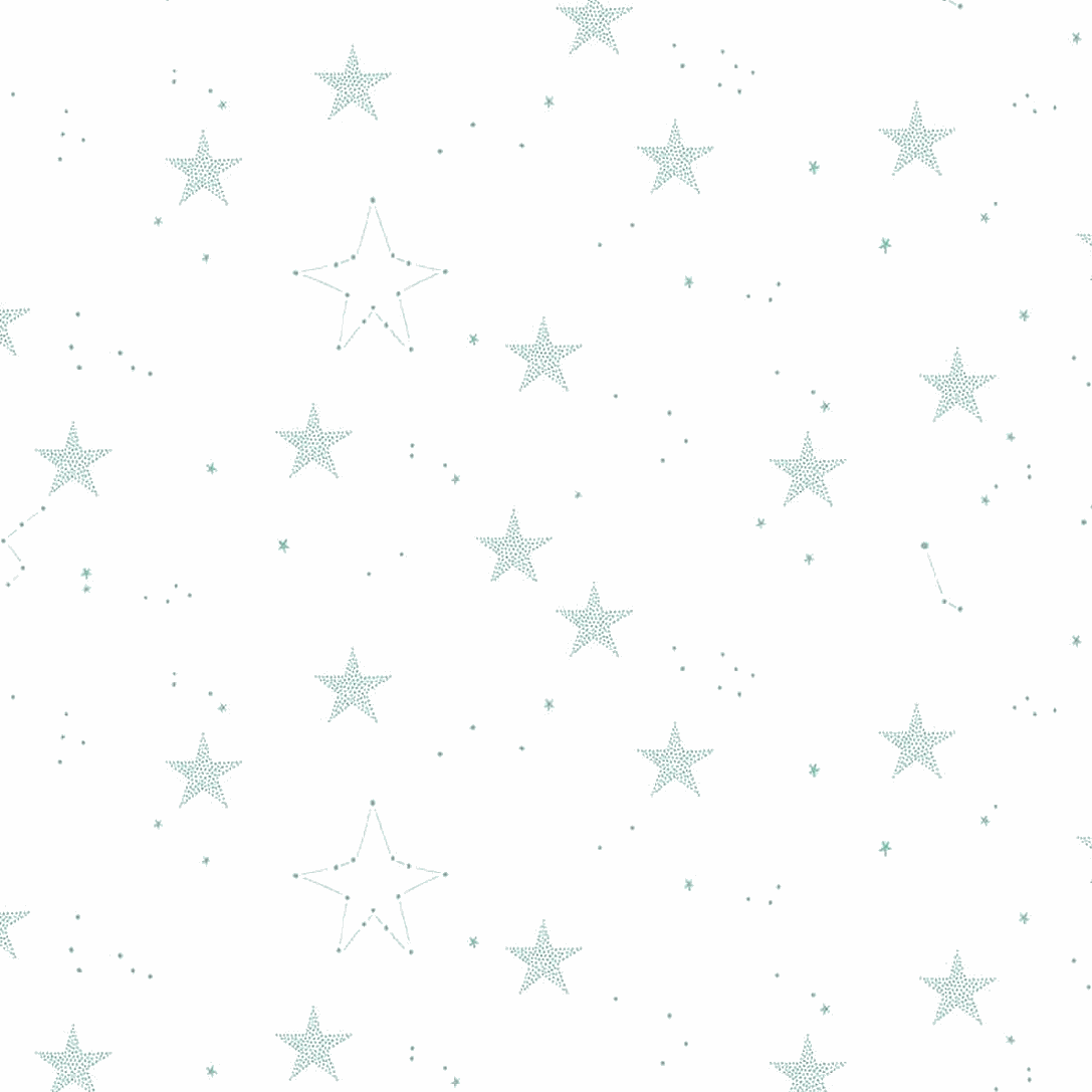 Hush Hush 5 fabric with soft blue star patterns on white background by Riley Blake Designs