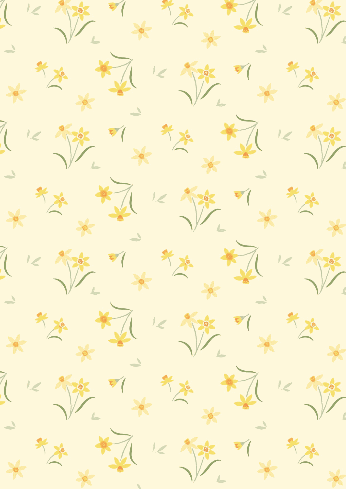Joys of Spring pastel yellow daffodil fabric by Cassandra Connolly for Lewis & Irene with floral spring pattern