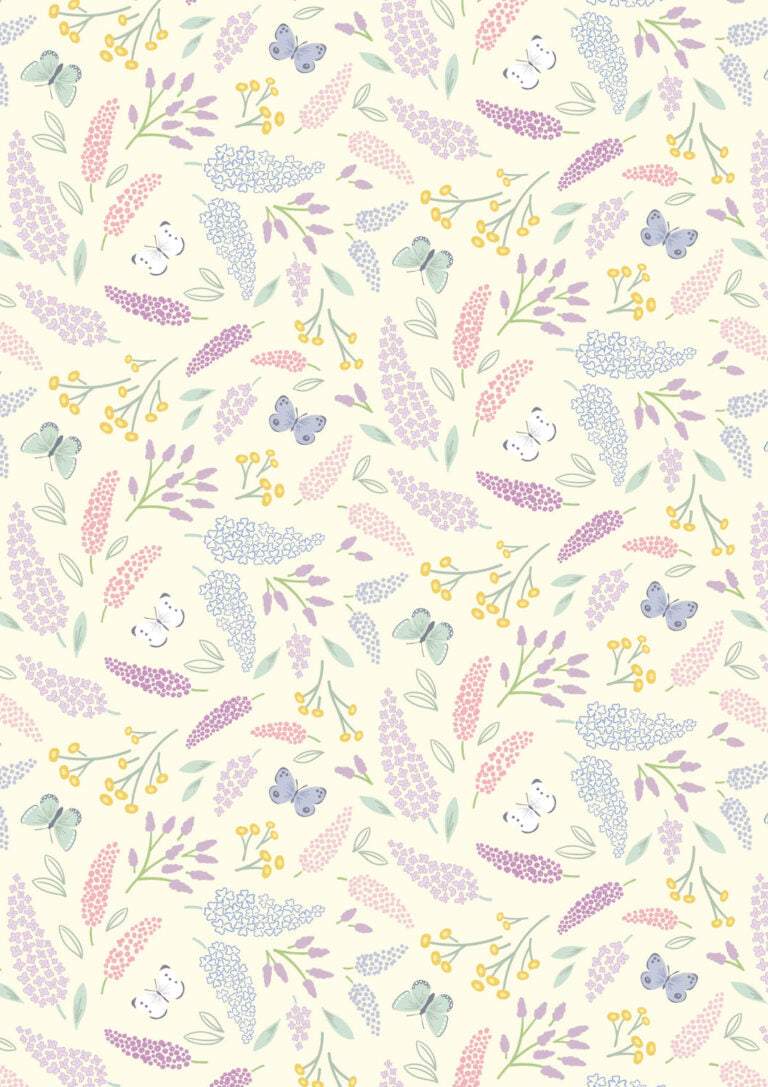 Dear Spring Spring Symphony dark cream fabric by Cassandra Connolly for Lewis & Irene fabrics sold by half yard