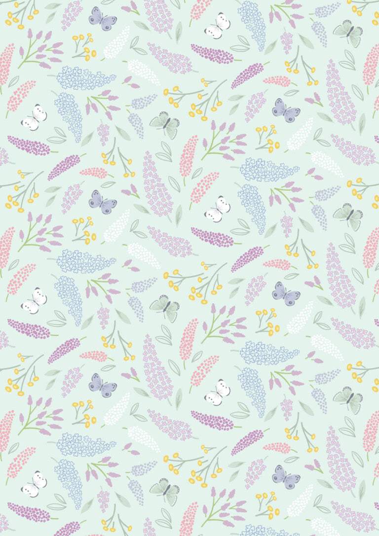 Dear Spring Spring Symphony pale turquoise fabric by Cassandra Connolly for Lewis & Irene Fabrics