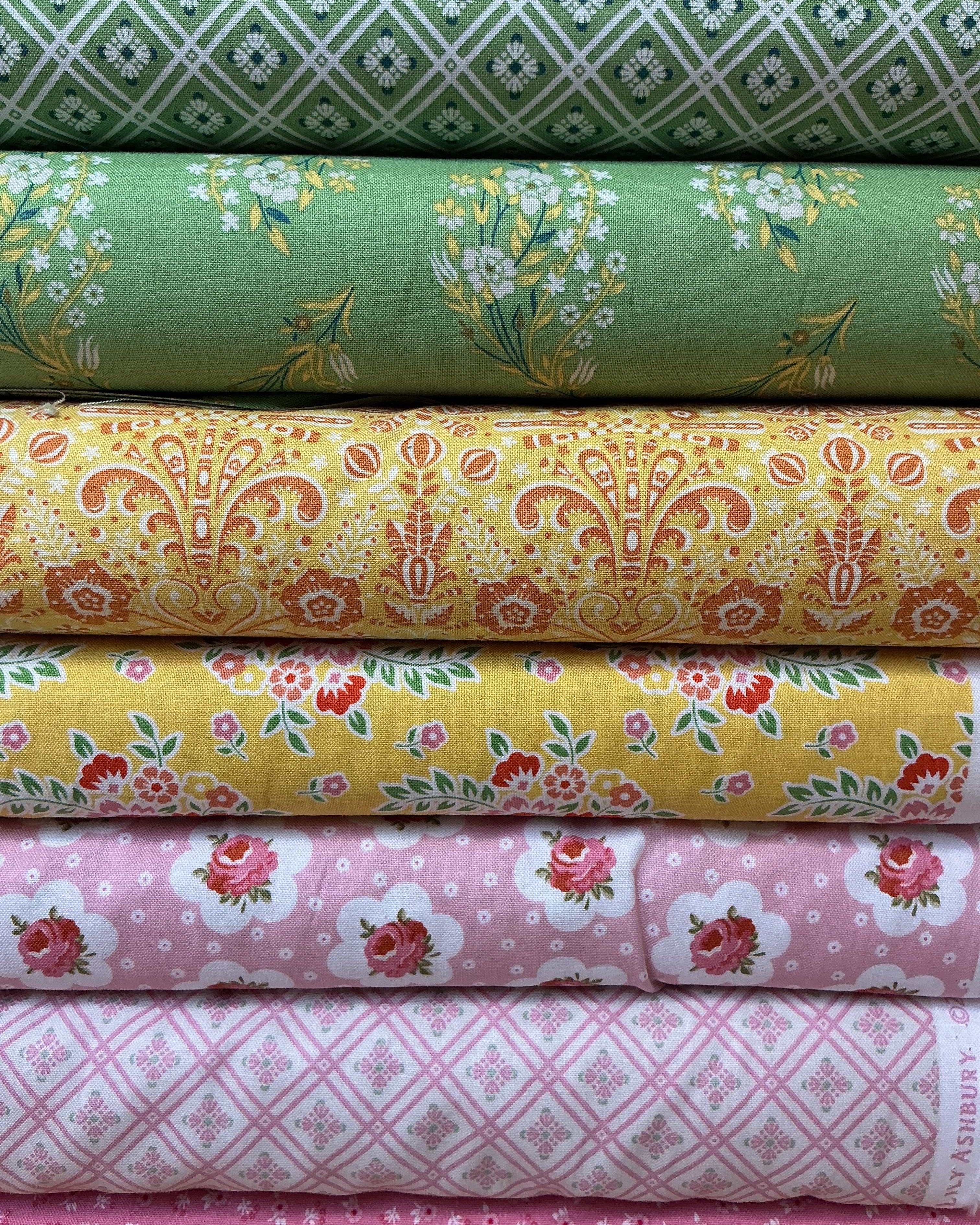 Six-Pack Party fabric bundle with seven coordinating 20-inch quilting cuts for sewing projects