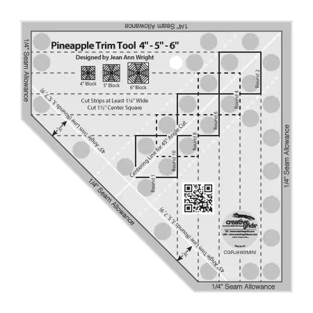 Creative Grids Quilt Ruler Pineapple Trim Tool for precise quilting and patchwork blocks