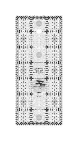 Creative Grids Itty-Bitty Eights Rectangle Quilt Ruler 3x7 inch with grip and clear black and white markings for quilting