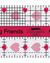 Creative Grids I Love My Quilt Friends Mini Quilt Ruler 2.5x6 inches with non-slip grip and precise quilting measurements