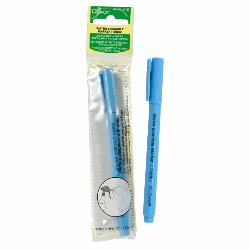 Water erasable marker with thick, water-soluble ink for easy erasing