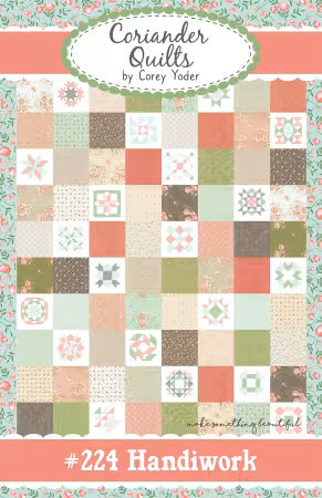 Handiwork Quilt kit featuring Abloom fabric panel by Corey Yoder, sized 68x85 inches
