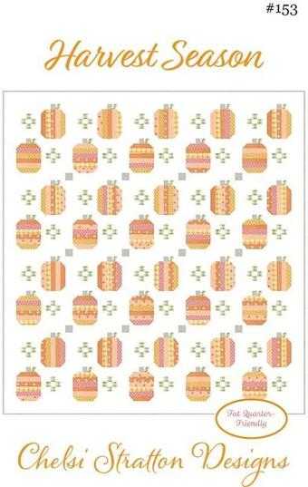 Harvest Season quilt pattern by Chelsi Stratton Designs featuring autumn-themed pumpkins and squares.