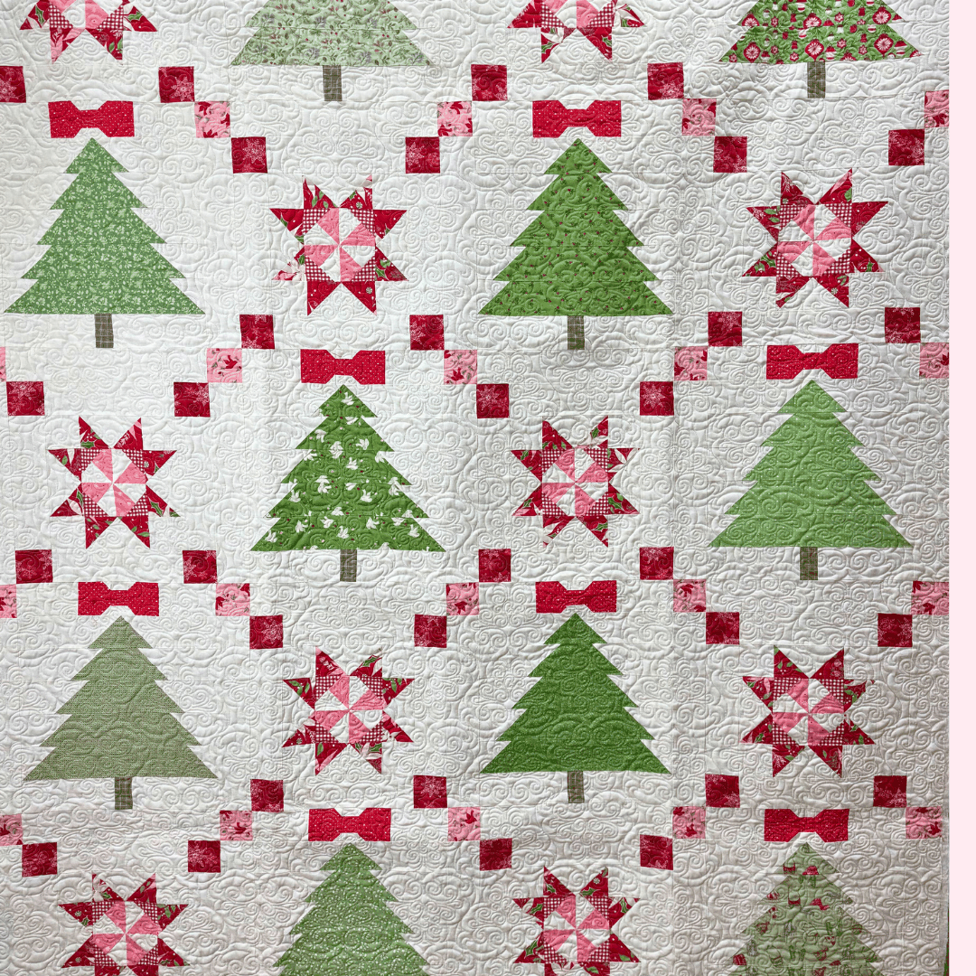 Candy Christmas Quilt Kit throw size 58x72 with Merrily on High holiday fabric by Sweetfire Road