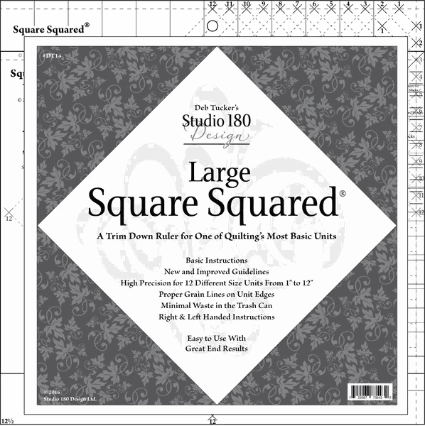 Studio 180 Large Square Squared Ruler for quilting diamond squares and modern quilt blocks