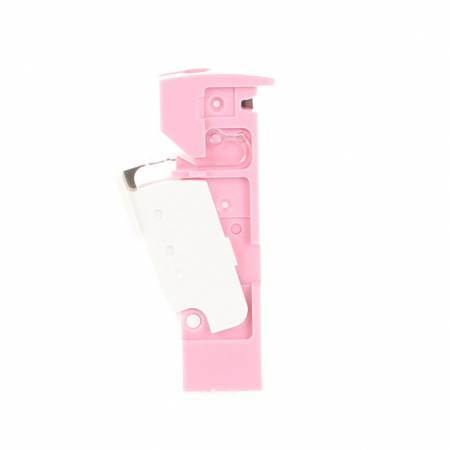 Pink and white Sewline Quick Through Needle Threader replacement cartridge made of plastic