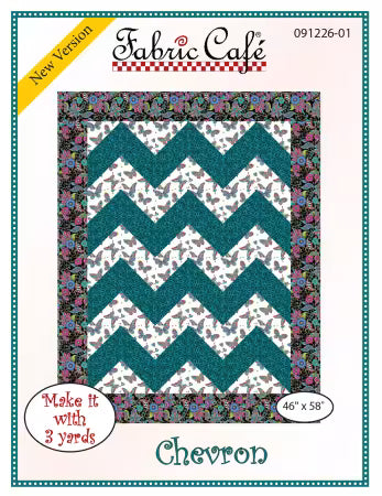 Chevron Pattern quilt top design by Fabric Cafe with step-by-step assembly instructions