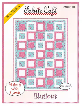 PATTERN Illusions quilt top with geometric design by Fabric Cafe