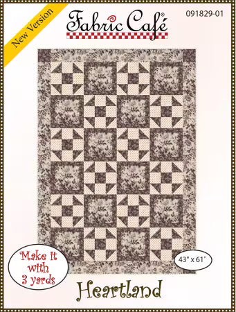 Heartland Pattern quilt design by Fabric Cafe, 43x61 inch, machine piecing tutorial