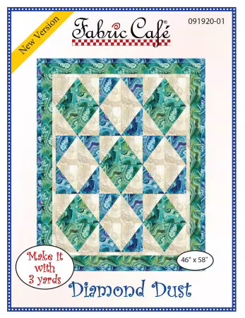 Diamond Dust Pattern quilt design by Fabric Cafe with assembly diagram and step-by-step directions