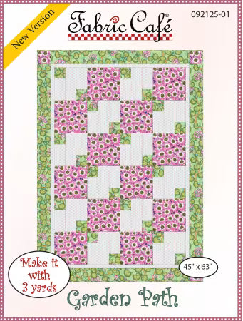 Garden Path Pattern quilt design with step-by-step assembly by Fabric Cafe