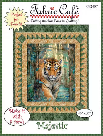 Majestic Pattern quilt design by Fabric Cafe with assembly diagram and step-by-step directions