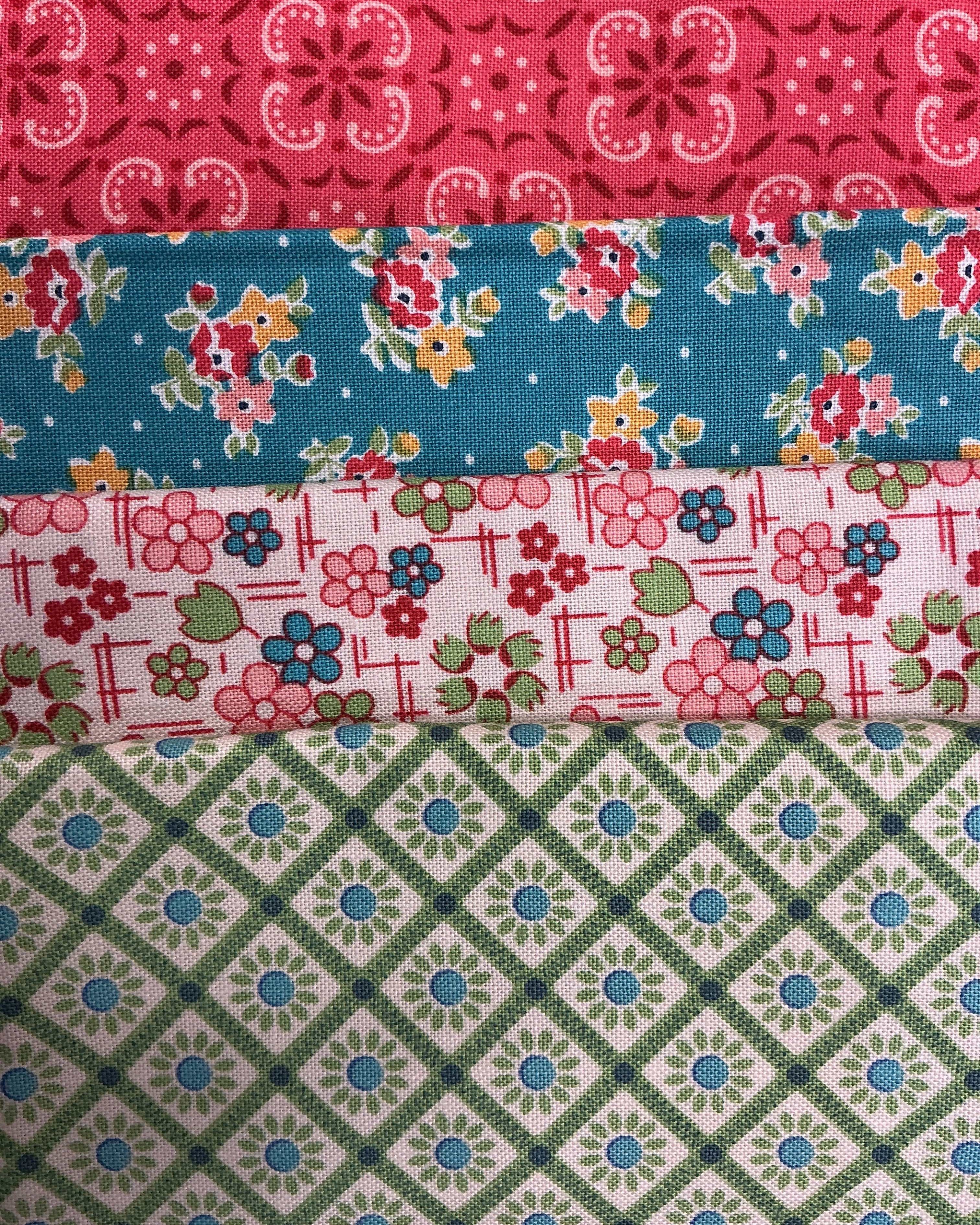 4 Yard Quilt Bundle with floral and geometric fabric patterns for quilting projects