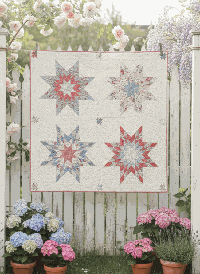 Chantilly Quilt Kit featuring Fleur de Paris fabric by French General, throw and king size options, includes Aria & Ava pattern and jelly rolls