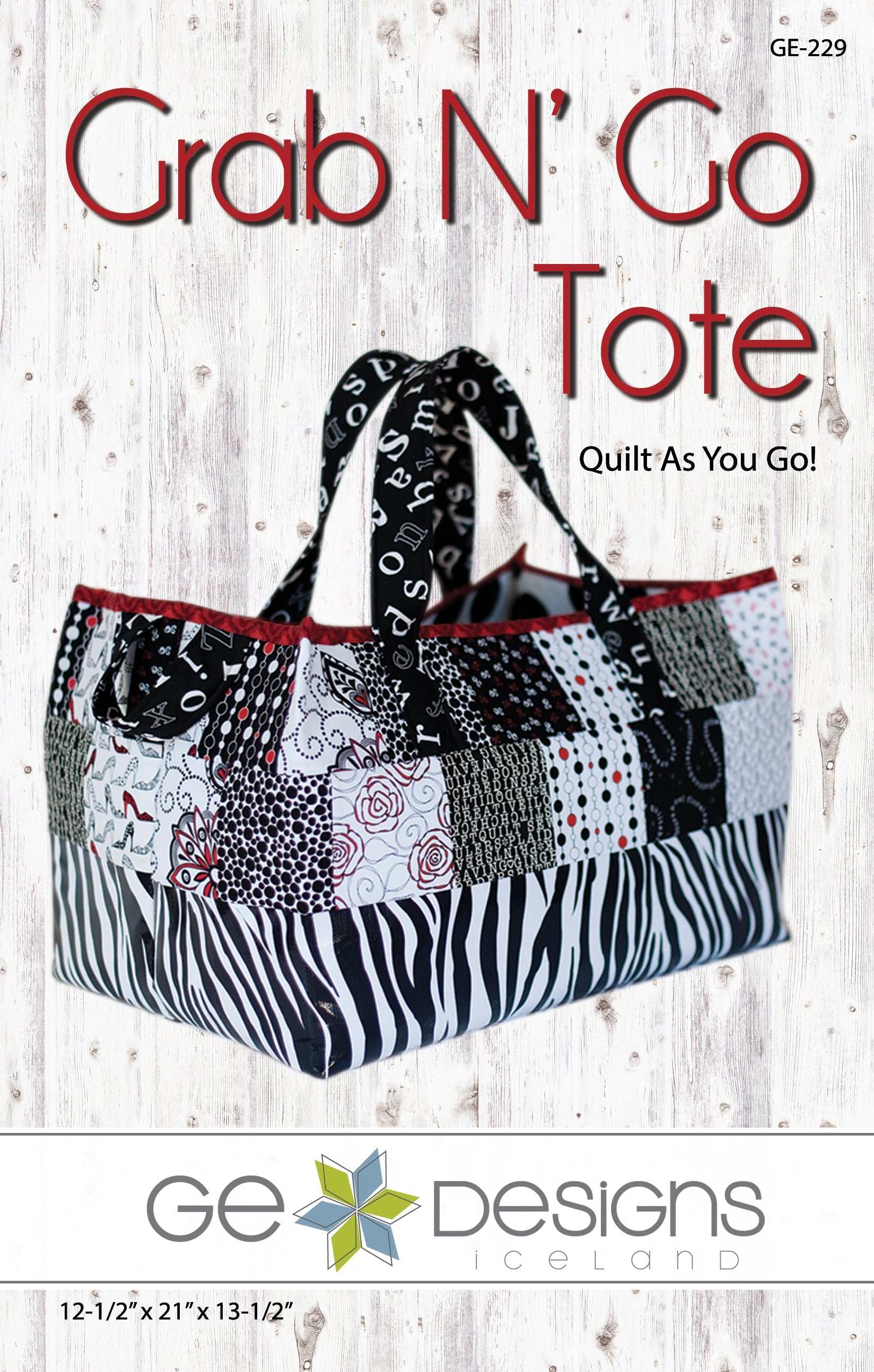 Grab N' Go Tote quilted bag with laminated fabric and Soft & Stable foam lining