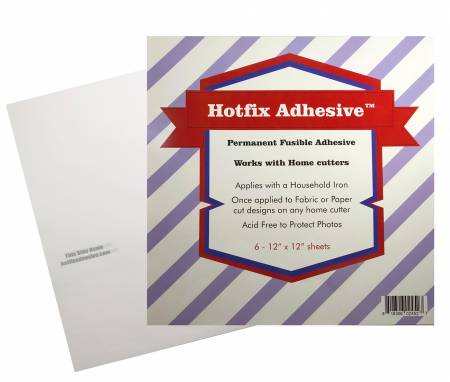 Hotfix Fabric to Fabric Adhesive 12x12 inch pack of 6 sheets with permanent fusible bonding for fabric and paper use